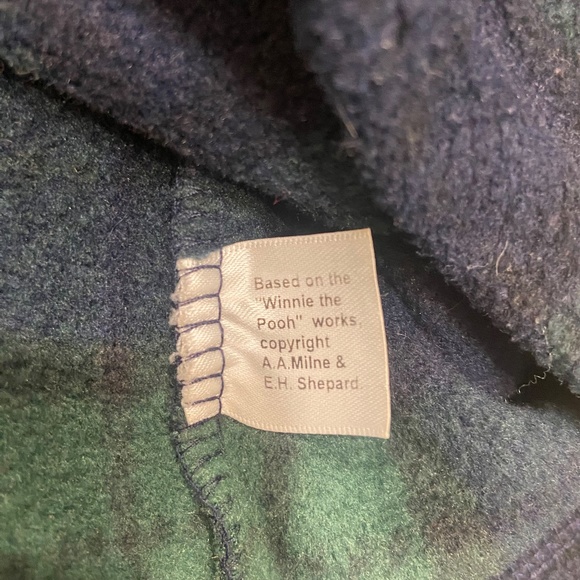 Walt Disney Vintage 90s Green Plaid Checkered Tigger Button Snap Fleece Size XL - Picture 5 of 12